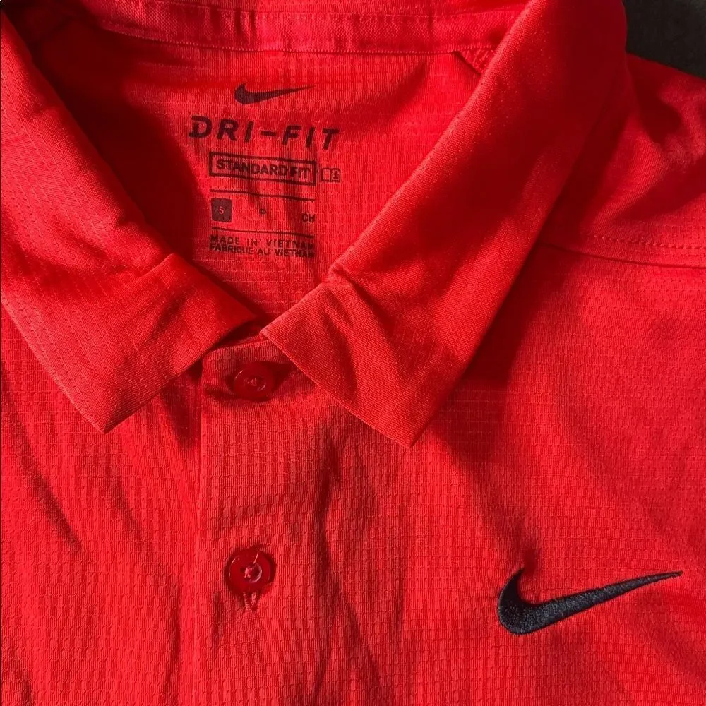 Nike Men’s Red Golf Polo Shirt Standard Fit Short Sleeve AJ5479-657 SMALL NWT